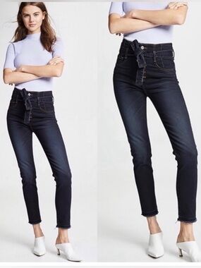 Veronica Beard Keith Corset 12" Rise Jeans | Dark Slate | Size: 31